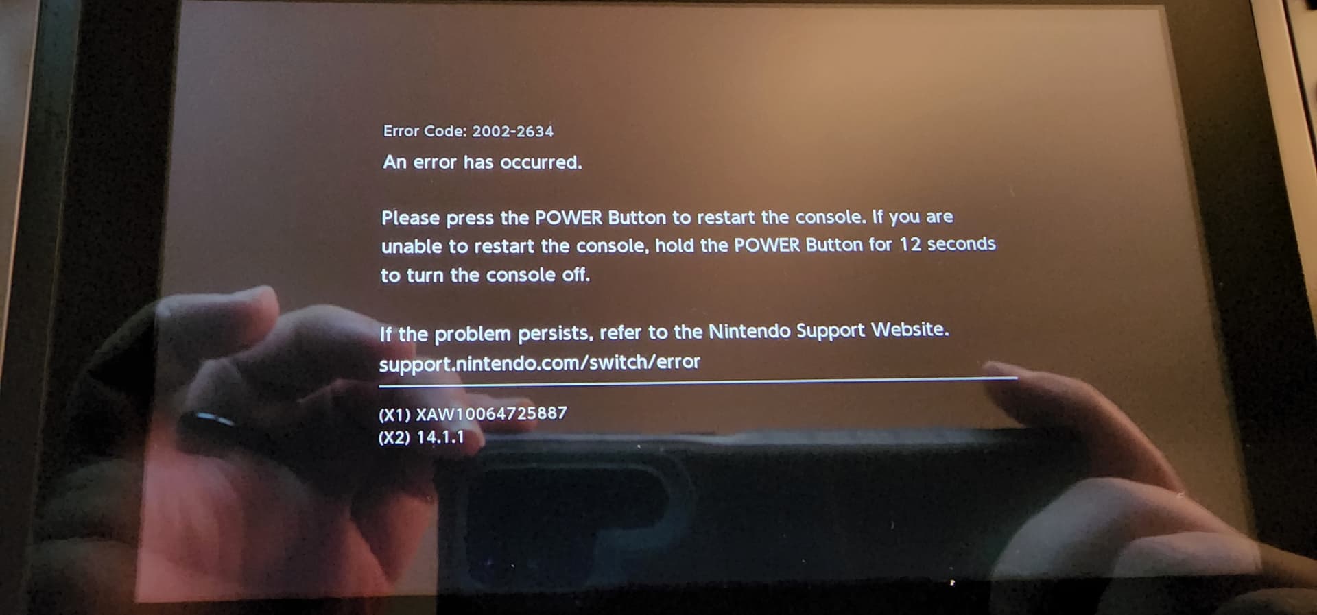 Error 2002 2634 when inserting game Nintendo Switch TronicsFix