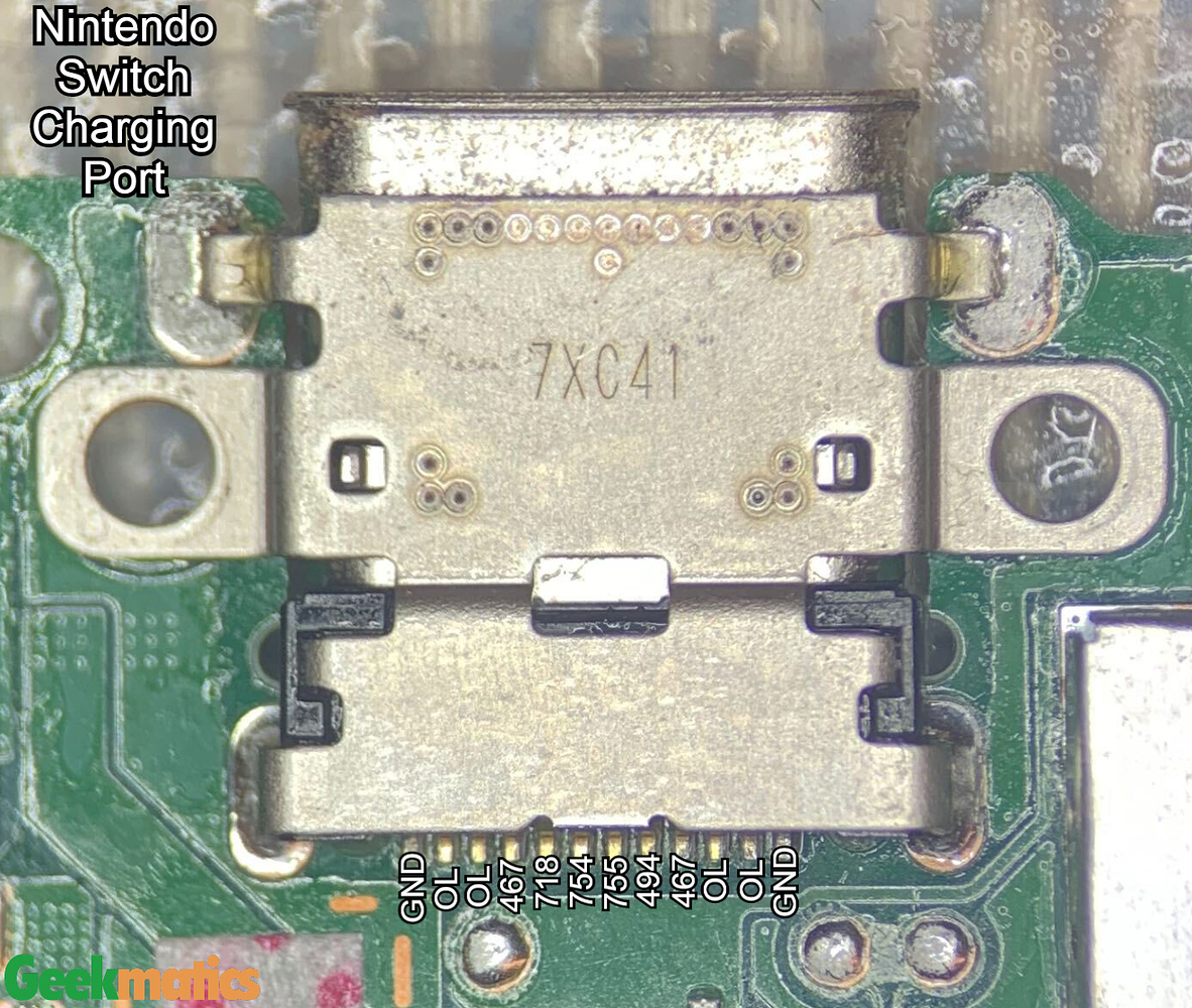 Nintendo Switch, repairing damaged or lifted pads on USBC port