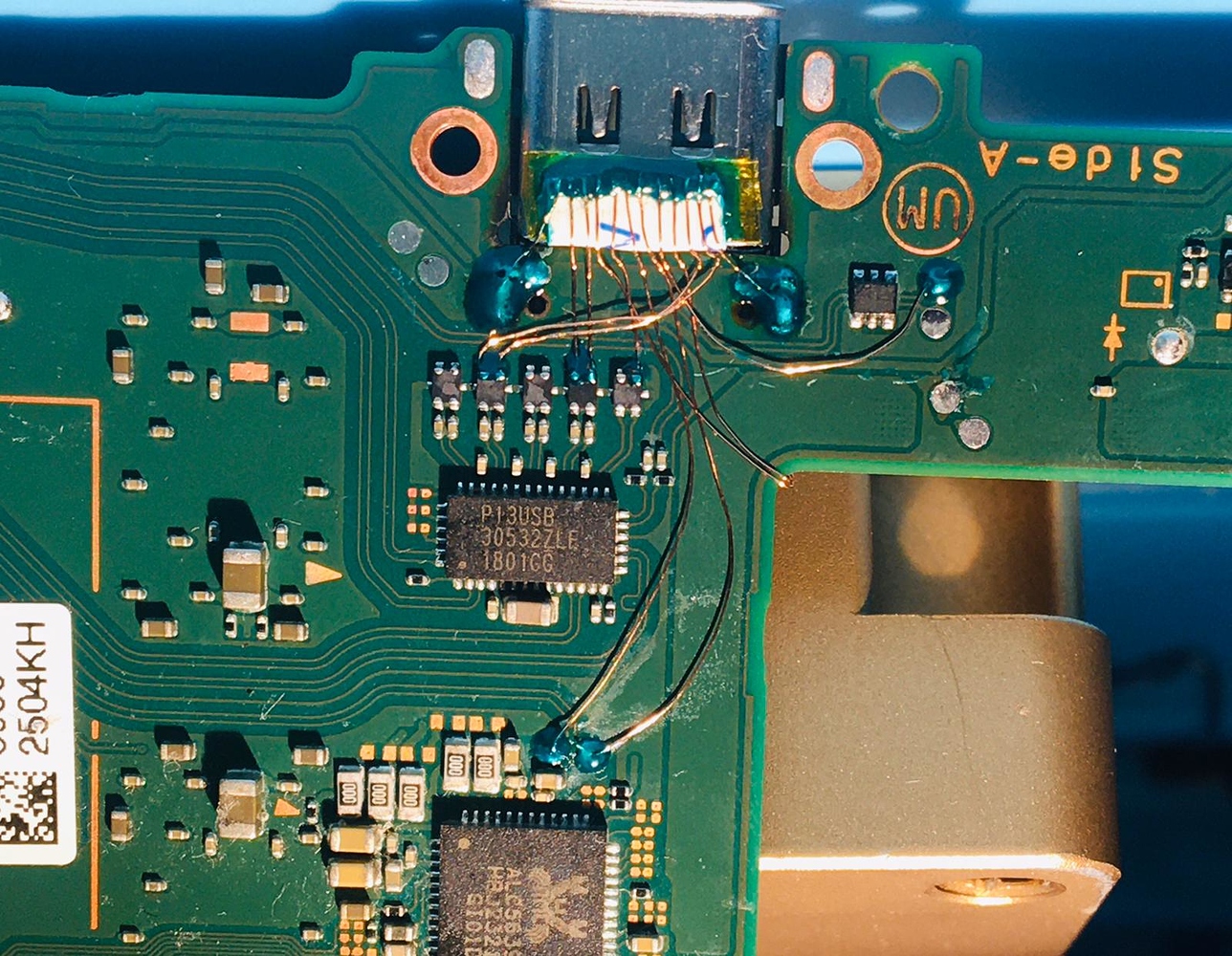Nintendo Switch, repairing damaged or lifted pads on USBC port