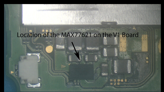 MAX77621 location on the V1  board